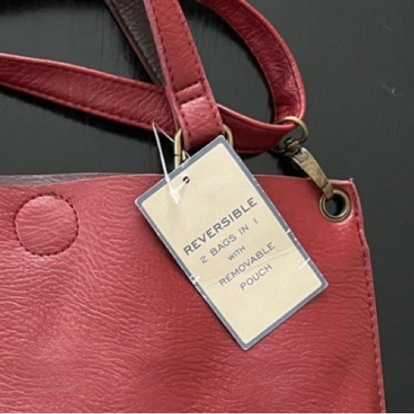 NWT • G.H. Bass & Co. Reversible Bag • Red & Brown - Picture 13 of 13